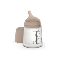 Suavinex Biberon Speciale Allattamento Zero.Zero 180 ml Medium Nude