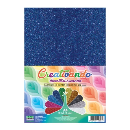Cartoncino A4 Glitterato 10pz