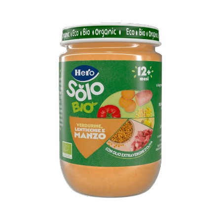 Omogeneizzato Biologico Manzo, Verdure e Lenticchie 190g
