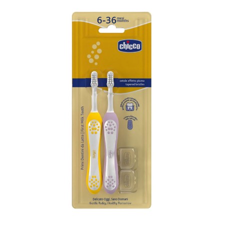 Chicco Bipack 2 Spazzolini Neonato e Bambino - Giallo e Lilla