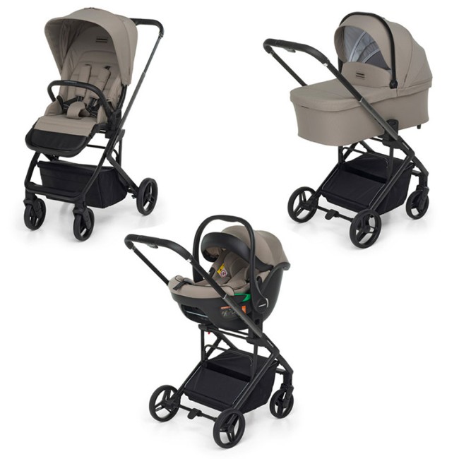 Foppapedretti Trio Tic Toc con Passeggino, Navicella e Seggiolino Auto i-Size 40-87cm - Desert