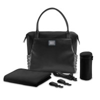 Borsa Shopper Bag con Cambio Neonato deep black