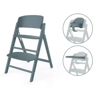 Cybex Seggiolone Evolutivo in Legno Click & Fold 3in1 con Baby Set e Vassoio - Stone Blue