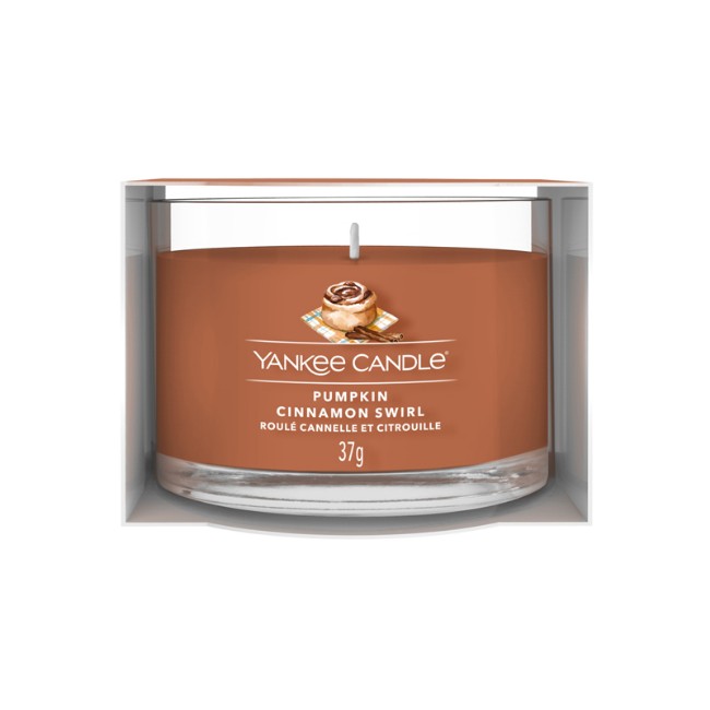 Yankee Candle Signature Candela Votiva in Vetro Pumpkin Cinnamon Swirl 10 Ore
