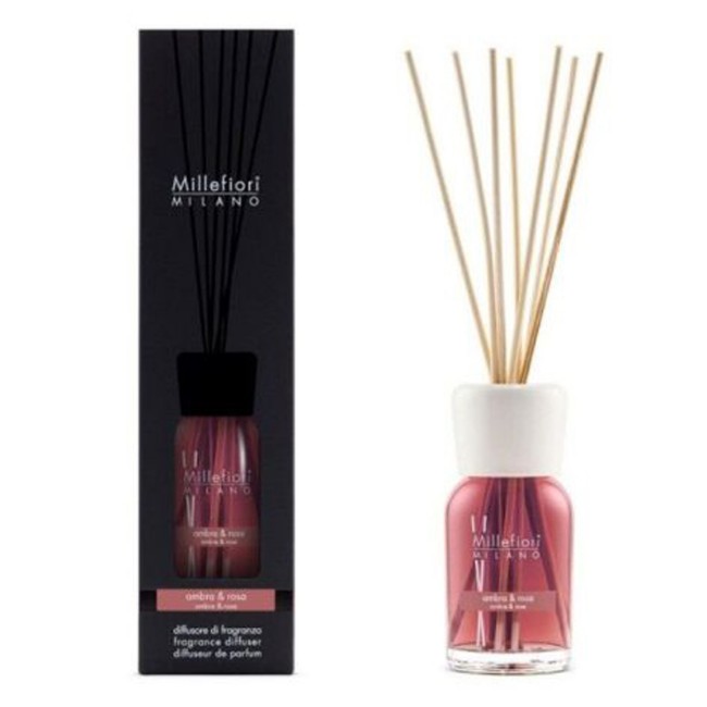 Millefiori Diffusore Stick 250 ml Ambra & Rosa