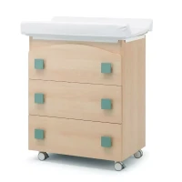 Erbesi Bagnetto Fasciatoio Evolution in Legno con Vaschetta Ergonomica e Fasciatoio Imbottito - Salvia