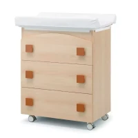 Erbesi Bagnetto Fasciatoio Evolution in Legno con Vaschetta Ergonomica e Fasciatoio Imbottito - Sabbia