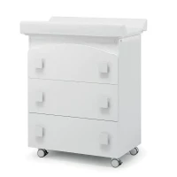 Erbesi Bagnetto Fasciatoio Evolution in Legno con Vaschetta Ergonomica e Fasciatoio Imbottito - Bianco