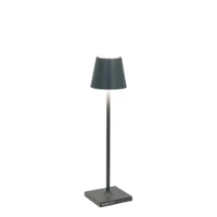 Zafferano Poldina Pro Micro Lampada da Tavolo Ricaricabile Grigio Scuro