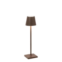 Zafferano Poldina Pro Micro Lampada da Tavolo Ricaricabile Corten