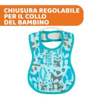 Chicco Set 2 Bavaglini Pappa Neonato Impermeabili con Chiusura a Velcro