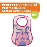 Chicco Set 2 Bavaglini Pappa Neonato Impermeabili con Chiusura a Velcro