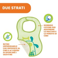 Chicco Set 2 Bavaglini Pappa Neonato Impermeabili con Chiusura a Velcro