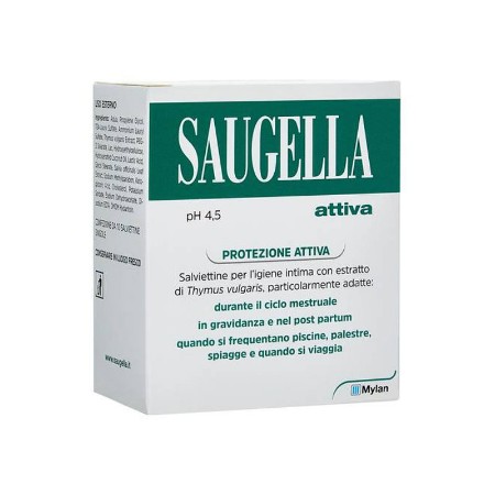Saugella Attiva Salviette Intime con Estratto di Timo - 10pz