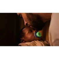 Philips Avent Set 2pz Ciuccio Ultra Start Notte in Silicone con Bottone Luminoso 0-2 mesi
