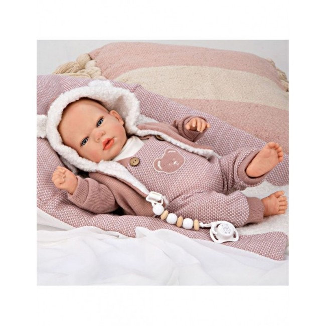 GUCA Bambola Reborn 10205 – Morbida E Realistica 46 Cm Con Cappellino Beige - 3