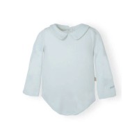 Bamboom Body Neonato a Maniche Lunghe con Colletto - Azzurro