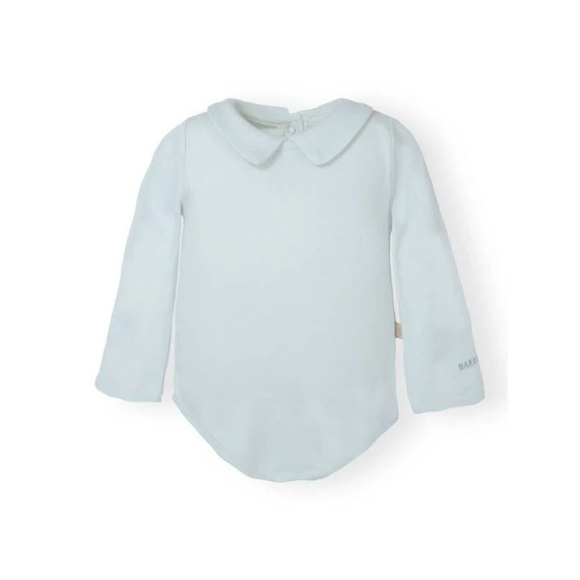 Bamboom Body Neonato a Maniche Lunghe con Colletto - Azzurro