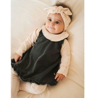 Bamboom Body Neonato Elegante a Maniche Lunghe con Collo Volant 