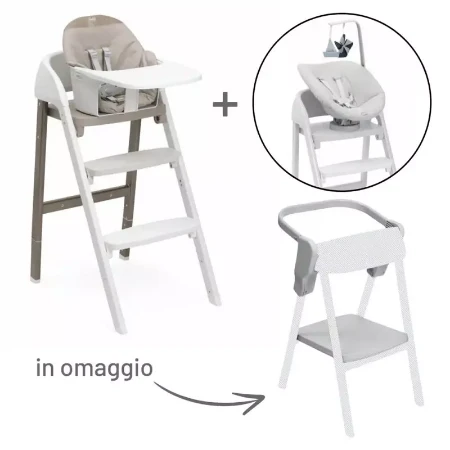 Chicco Sedia Evolutiva Crescendo Up con Seggiolone Pappa e Sdraietta in omaggio Kit Torre di Apprendimento - Pearl Copper