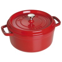 Immagine di Staub Cocotte Rotonda in Ghisa con Coperchio - Rosso Ciliegia