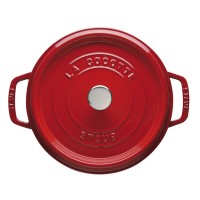 Immagine di Staub Cocotte Rotonda in Ghisa con Coperchio - Rosso Ciliegia