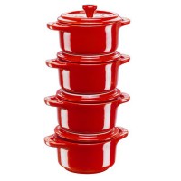 Immagine di Staub Set 4 Mini Cocotte in Ceramica Rosso