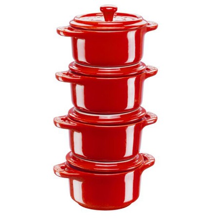Immagine di Staub Set 4 Mini Cocotte in Ceramica Rosso