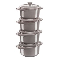 Immagine di Staub Set 4 Mini Cocotte in Ceramica Grigio