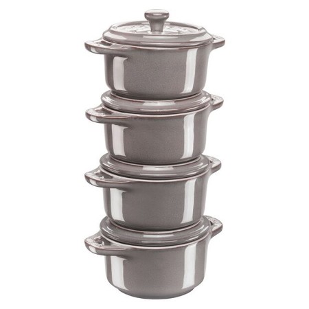 Immagine di Staub Set 4 Mini Cocotte in Ceramica Grigio