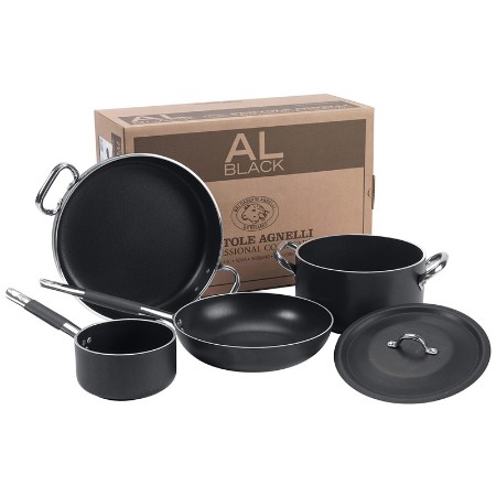 Immagine di Agnelli Set Pentole a Induzione AlBlack 5 pezzi