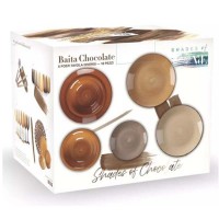 Immagine di Villa d'Este Servizio Piatti Baita Chocolate 18pz in gres dipinto
