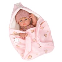 Arias Bambola Reborn Natal Rosa Collezione Elegance 30 Cm con Portabebé