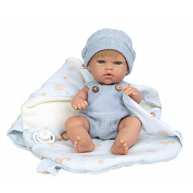 Arias Bambola Reborn Natal Azul Collezione Elegance 30 Cm con Portabebé