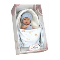 Arias Bambola Reborn Natal Azul Collezione Elegance 30 Cm con Portabebé