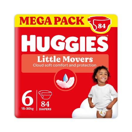 Huggies Pannolini Little Movers 6 Mega Pack 15-30kg - 84 pz