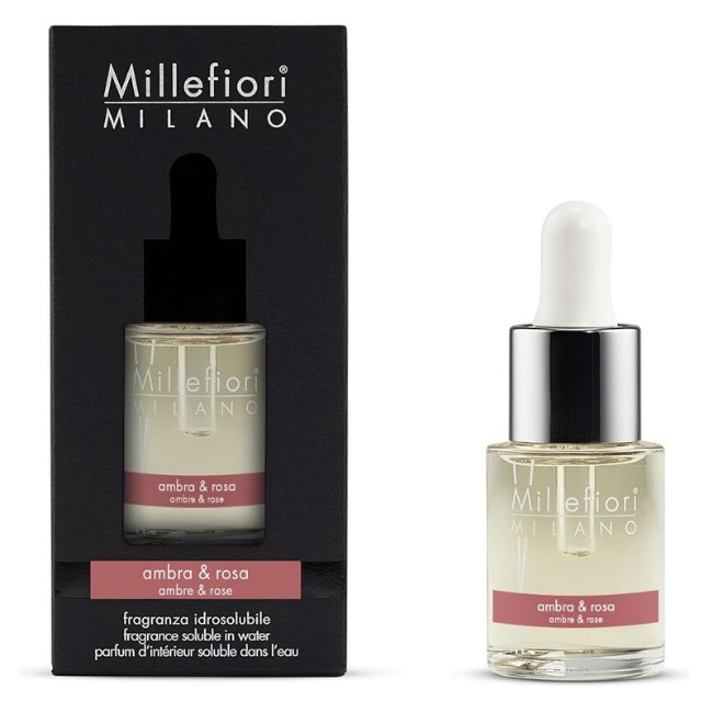 Immagine di Millefiori Ricarica per Diffusore ad Ultrasuoni Fragranza Idrosolubile Ambra & Rosa 15 ml
