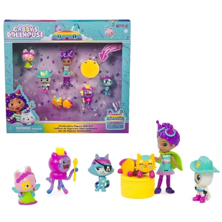 Gabby'S Dollhouse Set Deluxe con Personaggi in Versione Celebration