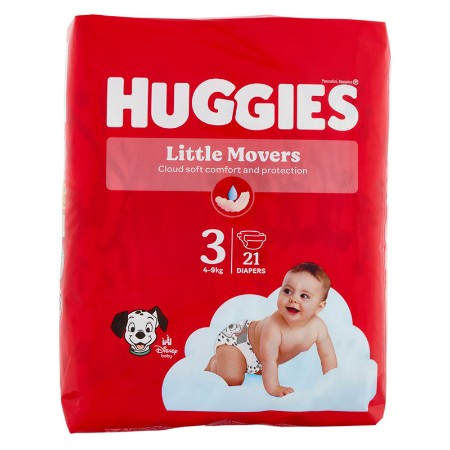 Pannolini Little Movers 3 Pacco Singolo 4-9 kg - 21 Pannolini 