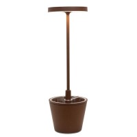 Immagine di Zafferano Lampada da Tavolo Poldina Reverso Ricaricabile Corten
