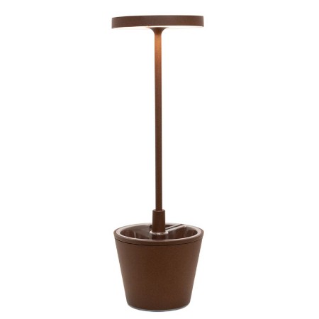 Immagine di Zafferano Lampada da Tavolo Poldina Reverso Ricaricabile Corten