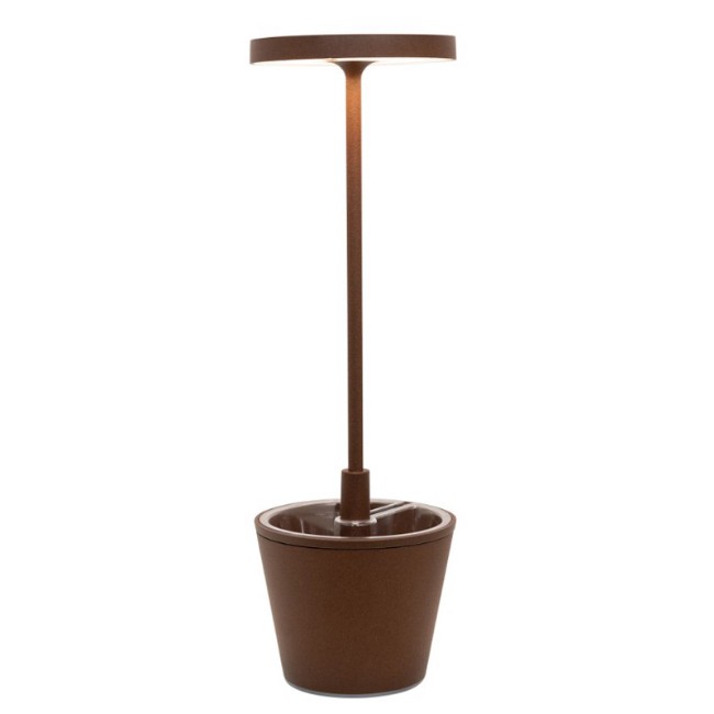 Immagine di Zafferano Lampada da Tavolo Poldina Reverso Ricaricabile Corten