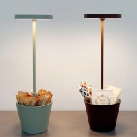 Immagine di Zafferano Lampada da Tavolo Poldina Reverso Ricaricabile Corten