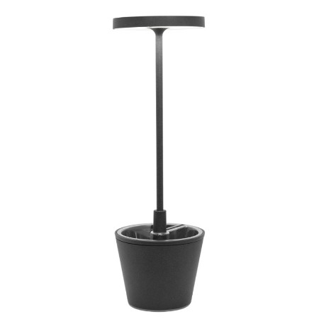 Immagine di Zafferano Lampada da Tavolo Poldina Reverso Ricaricabile Grigio Scuro