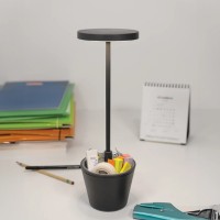 Immagine di Zafferano Lampada da Tavolo Poldina Reverso Ricaricabile Grigio Scuro
