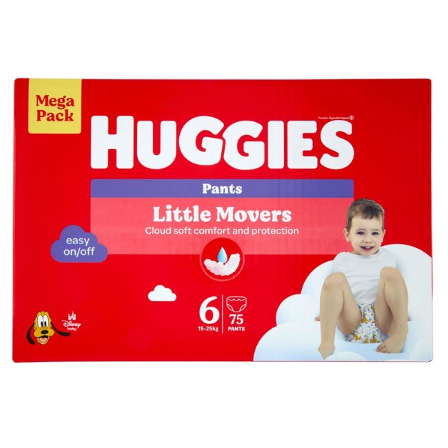 Huggies Mutandina Little Movers tg. 6 Megapack 15-25 kg - 75 pz