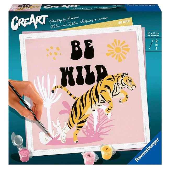 Ravensburger CreArt Serie Trend Quadrati - Be Wild: Tigre
