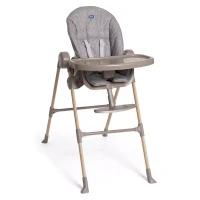Chicco Seggiolone Pappa Polly Essential Reclinabile e Pieghevole - Ash