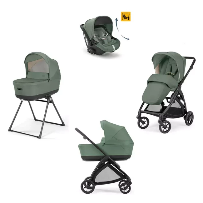 Inglesina System Quattro Electa con Telaio, Navicella, Stand Up e Seggiolino Auto Darwin Recline i-Size - Murray Green