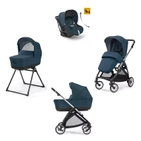 Inglesina System Quattro Electa con Telaio, Navicella, Stand Up e Seggiolino Auto Darwin Recline i-Size - Hudson Blue